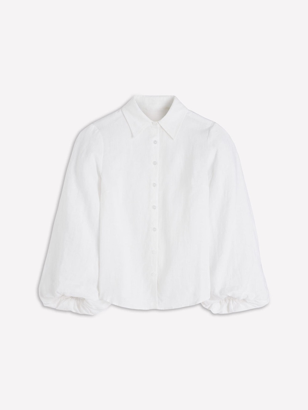 Boden Puff Sleeve Linen Shirt in White, Size 0 - Picture 4 of 9